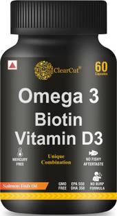 Clearcut Omega 3 Fish Oil Biotin Vitamin D3 Capsule for Heart Joint
