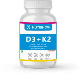 NUTRINOW D3 + K2 | Vitamin D3 & K2 | Supports IMMUNITY, BONE, HEART & Calcium Absorption