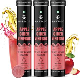 Halesaga Apple Cider Vinegar Tablets for Weight Loss with Mother, 100% ACV Effervescent Vinegar