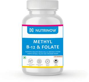 NUTRINOW Methyl B-12 & Folate | Supports Nerves, Brain, Heart Health and Boosts Energy