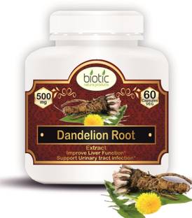 biotic Dandelion Root 500mg - 60 Veg Capsules for Supports Liver and UTI