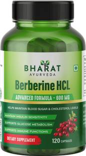 bharat ayurveda Berberine HCL 600mg Capsules, Dietary Herbal Supplement
