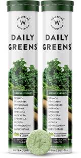 Wellbeing Nutrition Daily Greens with Organic Plant Superfood, Wholefood Multivitamin - Pack of 2