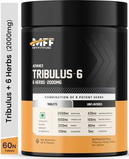 MyFitFuel Tribulus-6 (6 Herbs- Tribulus, Ginseng, Kaunj, Safed Musli & more) 2000mg, 60 Cap