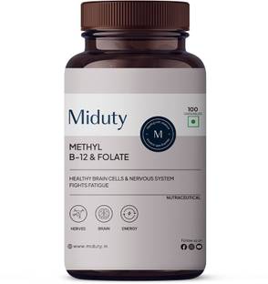 Miduty Vitamin B12 - Methyl Folate - Fast Absorption Methylcoblamin- Vitamin B6
