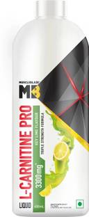 MUSCLEBLAZE Liquid L-Carnitine PRO, 3300mg L- Carnitine, Triple Strength Formula, Key Lime