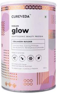 Cureveda Glow Plant Based Collagen Builder (With Vitamin E) for Anti-Aging, Chocolate