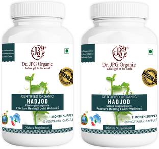 Dr. JPG Organic Hadjod Capsules For Joint & Bone Care 500mg 60 Veg. Cap. Pack Of 2