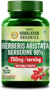 Vlado's Himalayan Organics Berberis Aristata Berberine 95% with Milk Thistle for 2X Liver Support