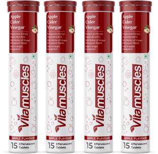 VITAMUSCLES Apple Cider Vinegar For Weight Loss With Mother ACV, Vitamin B6 B12 Effervescent