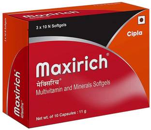 Cipla Maxirich Daily Multivitamin & Minerals Softgels Strip