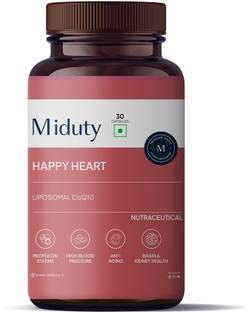 Miduty Happy Heart - CoQ10 - Heart Health - BP - Energy Booster - 100% Vegetarian
