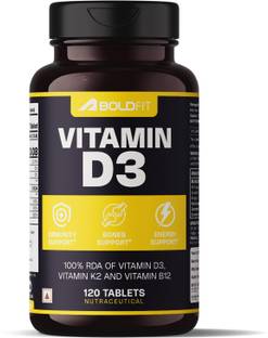 BOLDFIT Vitamin D3 Tablets With Vitamin K2 (MK7) & Vitamin B12 For Bone Support