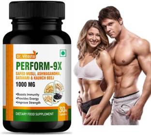 Dr.Vitasta Perform 9Xs Ayurvedic supplement of Safed musli,Ashwagandha,Satavari,Kauch beej