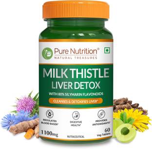 Pure Nutrition Liver Detox with Milk Thistle, Curcumin & Amla | Removes Liver Toxins