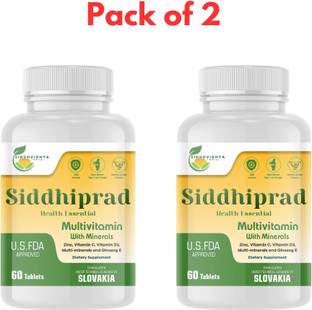 Siddhiprad Best Multivitamin For Men & Women With Natural Ginseng, 10 Vitamins & 9 Minerals