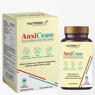 Nutrisrot AnxiCease Anxiety & Stress Relief Supplement with Pharma Gaba for Sound Sleep