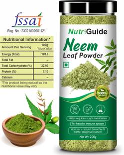 Nutri Guide Neem Powder for Eating | Face Pack | Diabetes | Drink | Fever | Liver