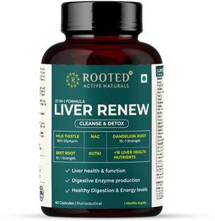 ROOTED Liver cleanse, detox & repair; Herbal liver support supplement with Milk Thistle