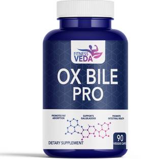 FITNESSVEDA Ox Bile Pro Support Gallbladder, Health Supplement with Purified Bile Salts