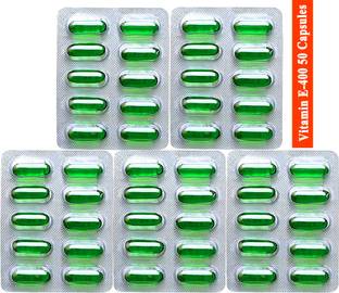 GREEN MOUNTAIN Vitamin E-400(Pack of 50 Capsules) Face Hair Pimple Glowing Skin & hair care