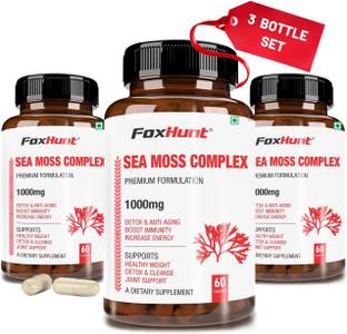FOX HUNT Irish Sea Moss Complex-1000mg Burdock Root Capsules Immunity Booster