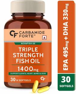 CARBAMIDE FORTE Triple Strength Omega 3 Fish Oil Capsules 1400mg with Multivitamin for Men&Women
