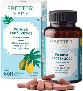 BBETTER Papaya Leaf Extract for boosting platelet count | 60 Vegetarian Tablets