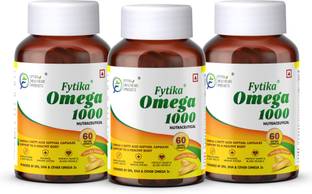 FYTIKA HEALTHCARE PRODUCTS Omega 1000 | EPA(360mg) + DHA(240mg) Enriched Omega 3 Fatty Acid Softgel Capsule