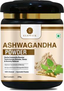 G GLOWSIK Organic Ashwagandha Powder |For Stress Relief | Improves Concentration & Memory