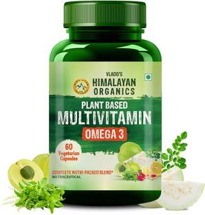 Vlado's Himalayan Organics Plant Based Vegan Omega 3 with Multivitamin 25+ Ingredients for Energy,Immunity