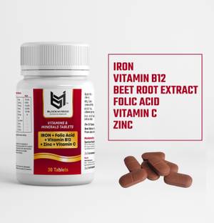 Black mirror IRON, VIT B12, FOLIC ACID, VIT C, ZINC, BEET ROOT EXT. SUPPLIMENTS TABLETS