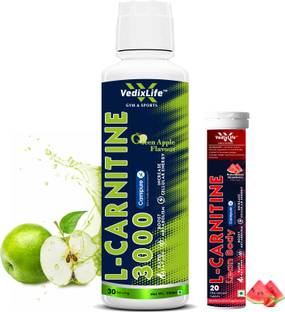 VedixLife L- Liquid With Vit. B5 [30 Servings, Green Apple Flavor]