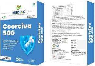 MEDIOX Coerciva 500 Tablets Calcium And Vitamin D3 For Strongs Bones And Joints