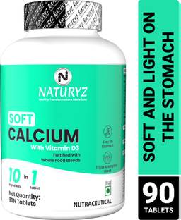 NATURYZ Soft Calcium with Vitamin D3 | 10 in 1 Tablet| Triple absorption for Bone Health