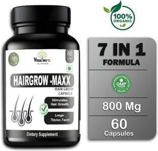 VEDA MAXX Hair Grow Maxx Capsules Supplement for Longer, Faster Hair Growth Veg, 60 Capsules