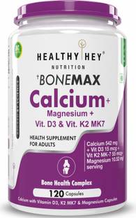 HealthyHey Nutrition Calcium with Magnesium,Vitamin D3 , K2-Mk7 BoneMax Health Complex Capsules