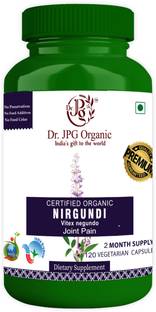 Dr. JPG Organic Nirgundi Capsules for Joint Pain 500mg, 120 Veg. Capsules