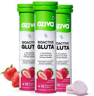 OZiva Bioactive Gluta Fizzy (Strawberry Swirl) To Reduce Pigmentation, 5 Antioxidants