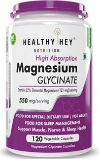 HealthyHey Nutrition High Absorption Magnesium Glycinate, 120 Vegetable Capsules
