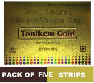 ALKEM TONIKEM GOLD MULTIVITAMIN BODY GROW SUPPLEMENT CAPSULE (5*10CAPS)