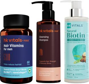 HEALTHKART HK Vitals Healthy Hair Kit - Biotin Shampoo, Conditioner & Hair Multivitamin