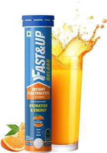 FAST&UP Reload Instant Electrolyte Energy Drink, 20 Effervescent Tablets, Orange Flavor