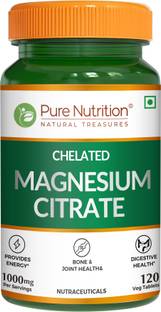 Pure Nutrition Magnesium Citrate 120 Tablets | Sleep, Muscle, Bone Health, 1000mg/Serving