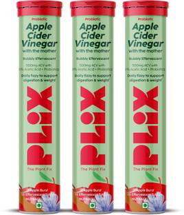 The Plant Fix Plix Probiotic+ Apple Cider Vinegar Effervescent Tablets for Gut Health & Metabolism