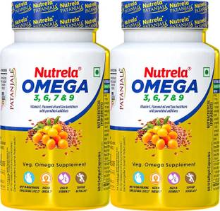 NUTRELA Organic Omega 3,6,7&9 Buckthron Oil Veg Soft Gel Capsules By Patanjali