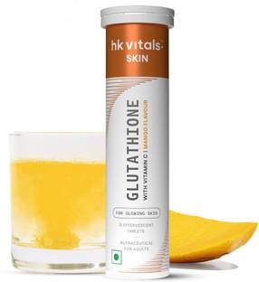 HEALTHKART HK Vitals Glutathione Skin Glow Effervescent Tablets with Vitamin C & E, Mango