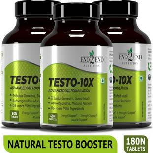 End2End Nutrition Testo-10X Natural Testosterone Booster Supplement with 10 Potent Ingredient