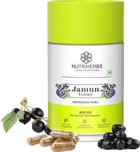 Nutriherbs Jamun Seed Powder Capsule |Supports Sugar Control & Diabetes for Men & Women