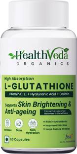 Health Veda Organics Plant Based L-Glutathione Capsule, Antioxidant Support for Anti-Ageing